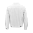 thumbnail image 2 of Red Label Men’s Premium Casual Faded Denim Jean Button Up Cotton Slim Fit Jacket (White, M), 2 of 3