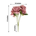 thumbnail image 3 of Efavormart 2 Bushes | 17" Dusty Rose Premium Silk Open Rose Flower Bouquet, Artificial Wedding Floral Arrangements, 3 of 11