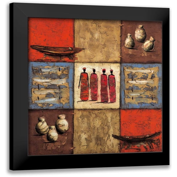 Rauscher, Michel 12x12 Black Modern Framed Museum Art Print Titled - Village Life