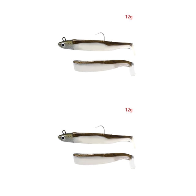 Greeniant Señuelos de pesca de pececillo de 12g y 25g, cabeza de Wobblers de silicona, cebos artificiales, anzuelo de manivela, cebos blandos Type2 NO2
