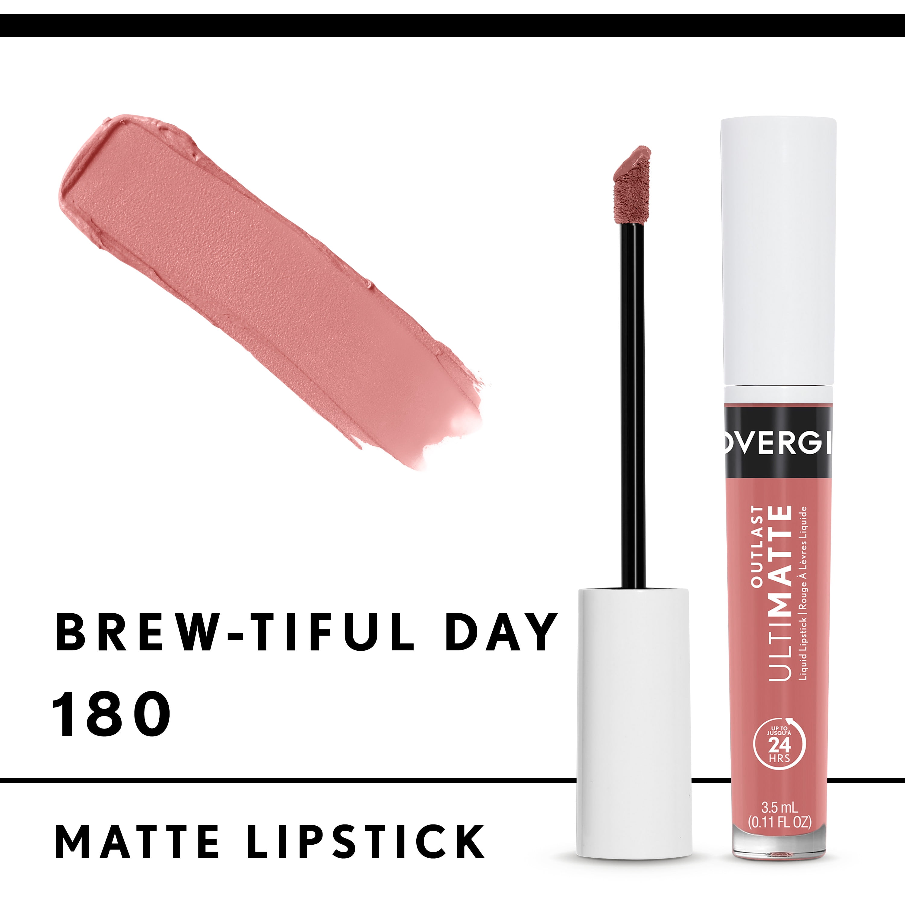 (2 pack) COVERGIRL Outlast Ulti-Matte One Step Liquid Lip Color, Brew-tiful Day, 0.11 oz