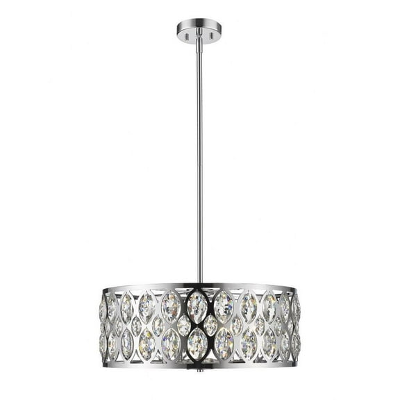 6 Light Chandelier in Metropolitan Style 23.25 inches Wide By 9 inches High-Chrome Finish Bailey Street Home 372-Bel-3173379