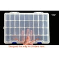 thumbnail image 4 of Caja de almacenamiento de plástico Joyero Casillero de almacenamiento Caja de almacenamiento de plástico ajustable Caja de plástico pequeña multipropósito (34 compartimentos x 2, transparente) esquí esquí Gafas de esquí, 4 of 5