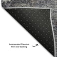 thumbnail image 7 of HomeRoots 677985 8 x 10 ft. Charcoal & Silver Abstract Transitional Washable Machine Made Rectangle Area Rug with UV Protection, 7 of 7
