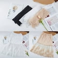 thumbnail image 4 of Fashion Women Solid Color Elastic Waist Layered Tiered Sheer Lace Trim Extender A-Line Half Slip Mini Skirt, 4 of 19