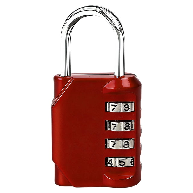 GZQJFMY Combinaison Lock, Cadenas à Combinaison 4 Chiffres Extérieur, École Lock, Verrous de Gym (Rouge)