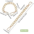 thumbnail image 2 of PH PandaHall Purse Extender, 2 Pack 7.8 Inch Golden Aluminum Bag Flat Chain Strap with Alloy Swivel Clasps Handbag Chain Straps Metal Bag Strap Replacement Purse Clutches Handles, 2 of 10