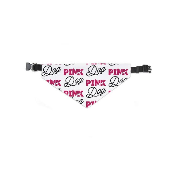 Pink Dog Typography Pattern Bandana -Image by Shutterstock, Large