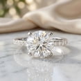 thumbnail image 3 of Rosec Jewels Lab Grown Diamond Engagement Ring (5 Carat, E-VS1 Quality) - IGI Certified - Big Diamond Solitaire Ring, 925 Sterling Silver, US 4.00, 3 of 7