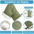 thumbnail image 4 of Heavy Duty 4-Piece Cotton Oven Mitts and Pot Holder Sets, 12 Inch Heat Resistant 500°F Kitchen Mittens for Baking,Green, 4 of 5