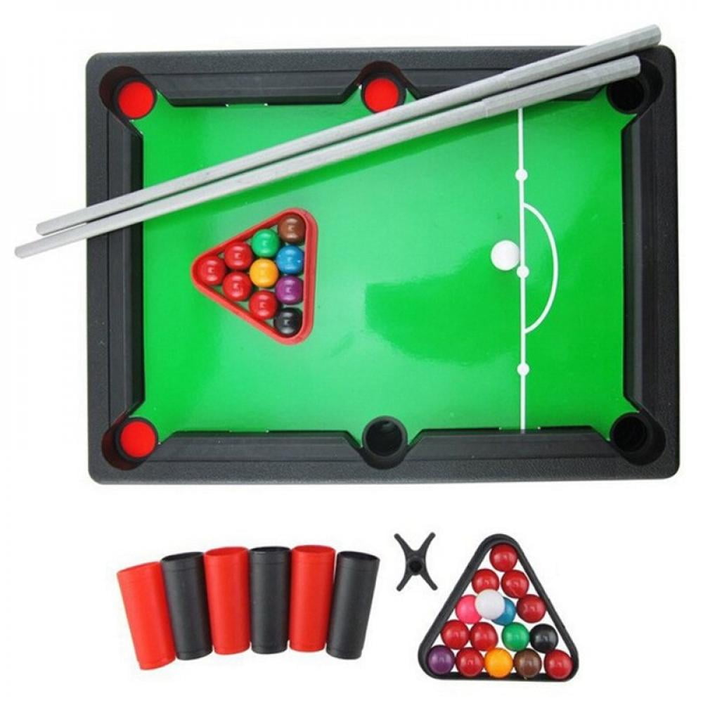 Pool Sticks Mini Tabletop Pool Set Billiards Game Includes Game Balls 
