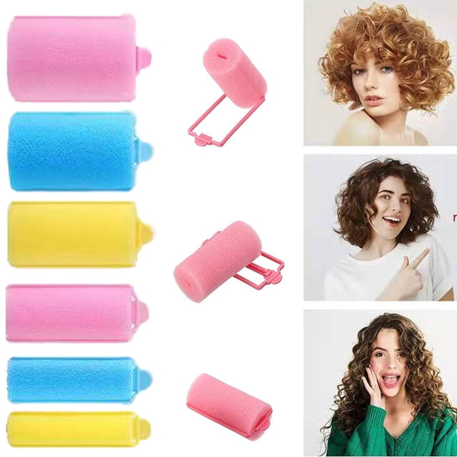 Rizador de pelo con esponja de espuma y forma de pera, con forma de hongo, para rizar el pelo de forma suave y sin calor