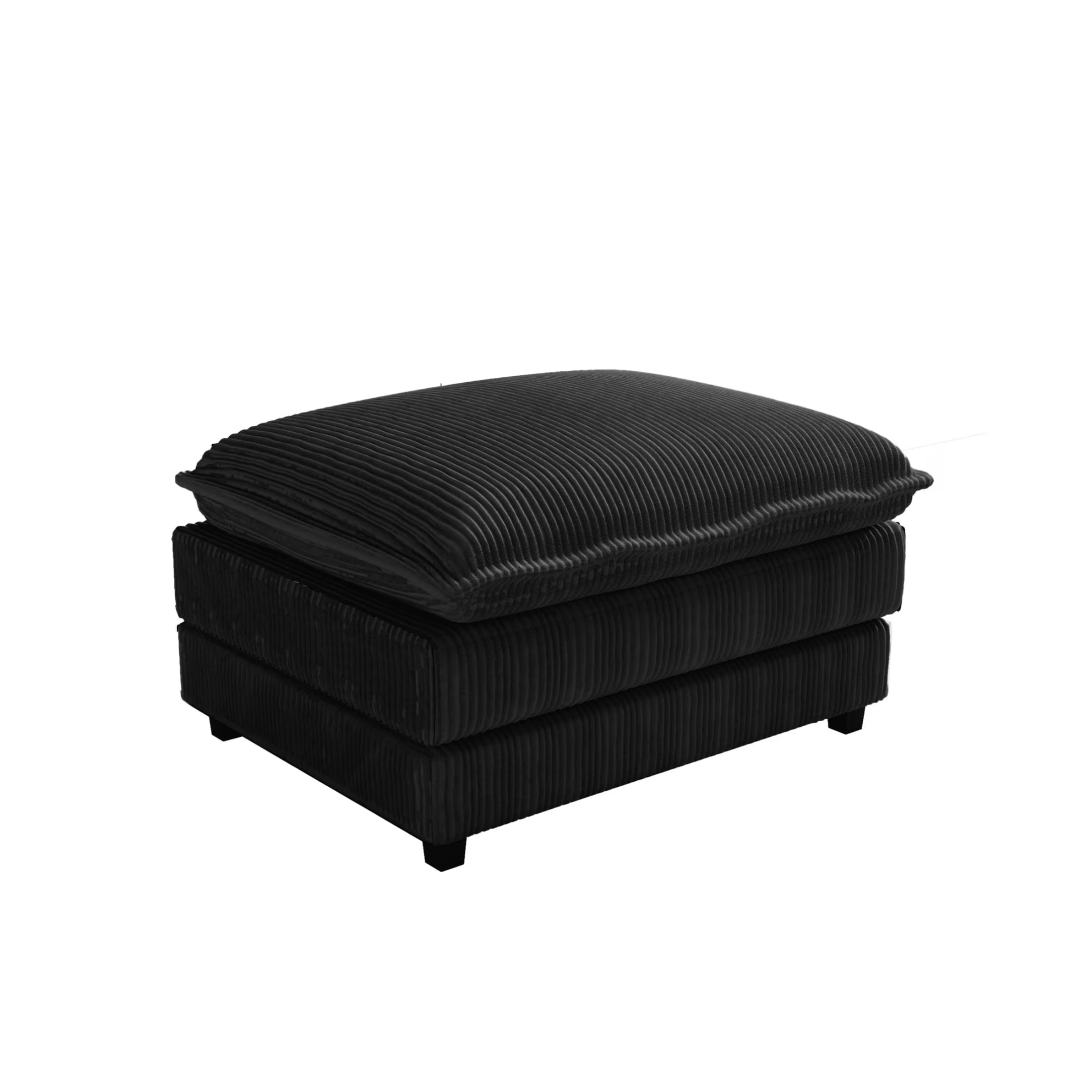 Vinform Upholstered Ottoman for Sofa, Chair, Black