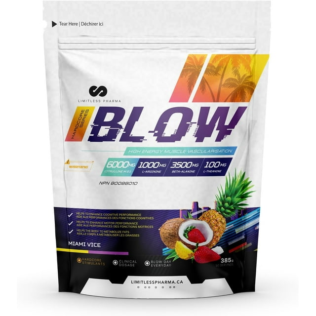 Limitless Pharma Blow Pre-Entrenamiento en Polvo | Mayor Energ�a, Potenciador de �xido N�trico, Mayor Resistencia y Concentraci�n | L-Ci