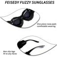 thumbnail image 4 of FEISEDY Women Plush Fuzzy Cat Eye Sunglasses Punk Soft Velvet Shades Ladies Handmade Party Masquerade Eyewear B2877, 4 of 7