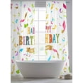 thumbnail image 5 of Happy Birthday Sheer Curtains 84 Inch Long 2 Panels, Colorful Ribbon Cheers Celebration Light Filtering Rod Pocket Semi Sheer Curtains, Sheer Voile Drapes for Living Room Bedroom, 52"x84", 5 of 5