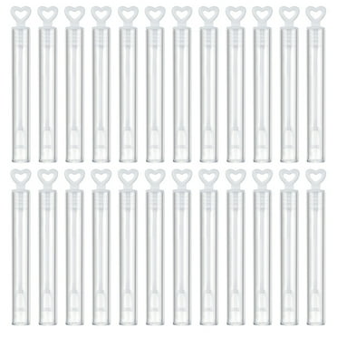 Hareemi 24pcs Heart Bubble Wands Toy Mini Bubble Wands Toys Wedding Plastic Bubble Wands