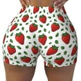 thumbnail image 2 of Lsque Strawberry Pattern High Waisted Biker Shorts for Women-Tummy Control Fitness Athletic Workout Running Yoga Gym Shorts,Moisture-Wicking-X-Large, 2 of 9