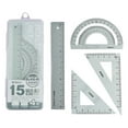 thumbnail image 2 of AKEGAMN Clearance! Triangular Ruler Set 4 Pieces Aluminum Alloy Ruler Metal Drafting Ruler Geometric Protractor For Students Draftsmen School 【Enhanced Readability】Our metal ruler set features high-, 2 of 9