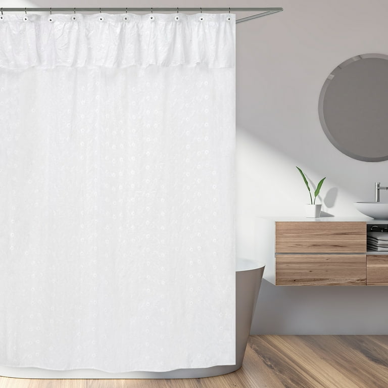 Eyelet White Shower Curtain