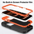 thumbnail image 5 of Petocase Case for iPhone 18 Pro Max (2026) / iPhone 17 Pro Max Case (2025),Stripe Shockproof Rugged Protection Heavy Duty Dust/Drop Proof 3-Layer Durable 6.9'' Phone Case,Black/Orang, 5 of 8