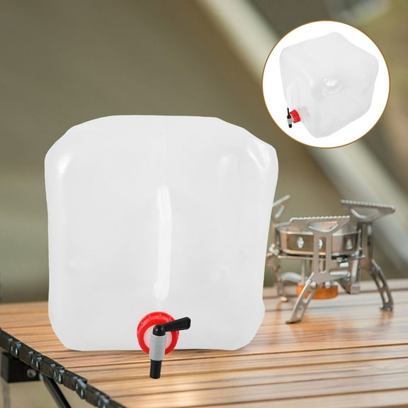 FRCOLOR Portable 10L Water Storage Jug Transparent Collapsible Water Container for Camping Outdoor Water Jug for Hiking Fishing Emergency