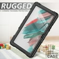 thumbnail image 5 of Dteck Heavy Case for Samsung Galaxy Tab A8 10.5 inch 2022 Tablet SM-X200/X205/207 with Built-in Screen Protector, Rugged Shockproof Kickstand Case with Shoulder Strap / Rotate Hand Strap,Black, 5 of 6