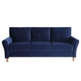 thumbnail image 3 of Topline Home Furnishings Canapé moderne en velours bleu, 3 of 4
