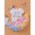 thumbnail image 5 of Newborn Baby Girl 1st Birthday Outfits Boho Lace Romper Dress Long Sleeve Bodysuit Jumpsuit Infant Tutu Dress Clothes Sets (C1 White, 0-3 Months), 5 of 9