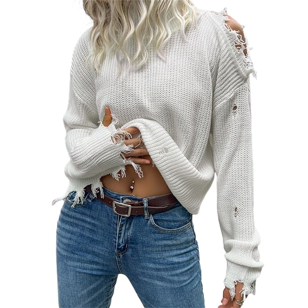 Txlixc Blusa de punto para mujeres, manga larga y cuello alto Txlixc moda