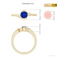 thumbnail image 5 of ANGARA Natural Semi Bezel-Set Solitaire Round Blue Sapphire Bypass Ring in 14K Yellow Gold for Women (Size-5mm) | September Birthstone, Anniversary, Jewelry Gift for Women | Natural Sapphire Ring, 5 of 10