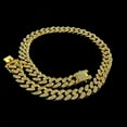 thumbnail image 5 of Gold Cuban Link Chain Necklace Iced Out Hip Hop Men Women Ginger Lyne Collection, 5 of 8