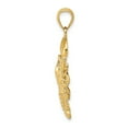 thumbnail image 2 of 14K Yellow Gold Polished Textured Finish Maine Lobster Charm Pendant, 2 of 3