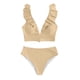 thumbnail image 4 of MKLEKYY Trajes De Baño Hombre Natacion New Multicolor Ruffled V Neck Split Swimsuit High Waist Split Bikini Women'S, 4 of 4