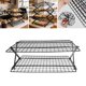 thumbnail image 4 of Rejilla de enfriamiento para hornear, plegable, para tartas, fácil de limpiar, para el hogar, cocina, almacenamiento 2 niveles, 4 of 8