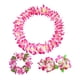 thumbnail image 2 of Conjunto de leis hawaianos, guirnalda, collar, diadema, pulseras, flores artificiales portátiles Rosa, 2 of 9