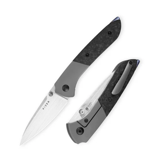 Kizer Spitfire Folding Pocket Knife S35VN Blade Titanium & Carbon Fiber Handle Ki3690A1