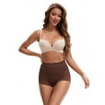 thumbnail image 4 of Unique Bargains Tummy Control Shapewear Stripe Mesh Underwear Panties S Coffee, 4 of 6