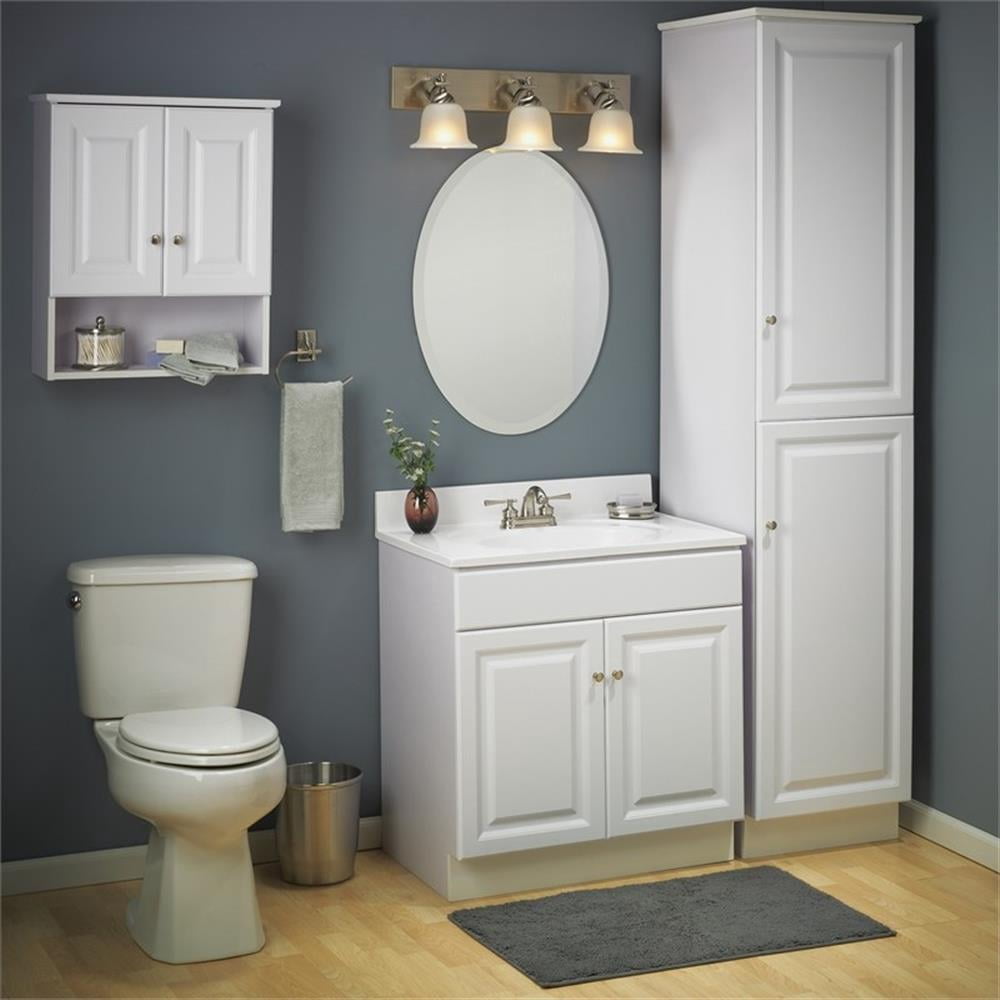 Pemberly Row 30-Inch Unassembled 2-Door Bathroom Wood Vanity Without Top - White