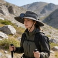 thumbnail image 4 of Gorro de ala ancha con energía solar para hombres y mujeres, protección UV para exterior en la playa y sombrero de pesca, gorro refrescante ajustable para verano, 4 of 5