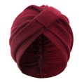 thumbnail image 1 of Turbante con diseño elástico anudado, tejido grueso con textura de gofre, estilo étnico indio., 1 of 8