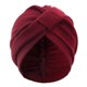 thumbnail image 1 of Turbante de color liso con diseño anudado elástico, tejido grueso con textura de gofre, estilo étnico indio., 1 of 8