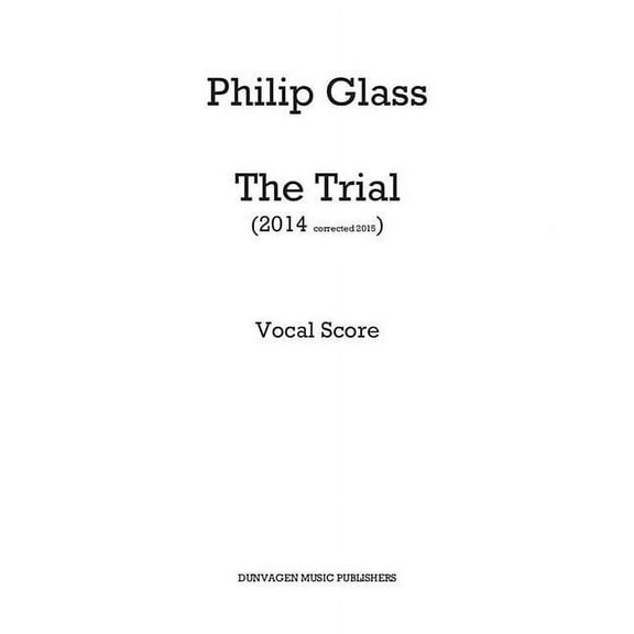 The Trial : Vocal Score (Paperback)