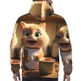 thumbnail image 3 of Bingfone Cartoon Cooking Cat Men's Drawstring Hoodie Long Sleeve Pocket Sweatshirts-Large, 3 of 6