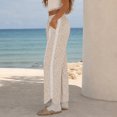 thumbnail image 5 of Women'S Printed Wide Leg Athletic Pants Elastic High Waist With Drawstring Loose Fit Striped Side Casual Joggers With Pockets, 5 of 6
