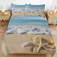 thumbnail image 6 of 3 Pcs Soft Bedding Set, Includes 1 Duvet Cover with Zipper And 2 Pillow,Shams Starfish Beach Queen(90"×90"), 6 of 8