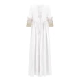 thumbnail image 5 of NMMUED Robes Élégantes pour Femmes Robes Régence pour Femmes Tenue Renaissance Femmes Cadeaux d'Halloween pour Femmes Costume Médiéval Femmes Robe Victorienne pour Femmes Robe Gothique Blanc P, 5 of 5