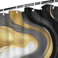 thumbnail image 3 of Black Marble Gold Wave Pattern Shower Curtain 36"x72" ,Bathroom Decorative Shower Curtains Set with 12 Hooks,Modern Waterproof Washable Shower Curtain, 3 of 6