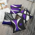 thumbnail image 2 of Set of 4 Purple Throw Pillow Covers Modern Abstract Black Grey Stripes Gray White Acrylic Bold Decorative Pillow Cases Home Decor Square 18x18 Inches Pillowcases, 2 of 6