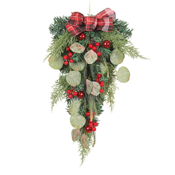 Christmas Teardrop Door Swag Faux Pine Tree Swags Multipurpose Plastic Ccreative Durable Foam Easy To Care Wreath